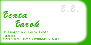 beata barok business card