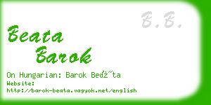 beata barok business card
